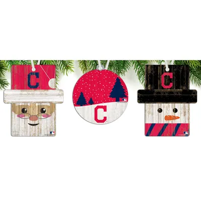 Cleveland Guardians 3-Pack Ornament Set