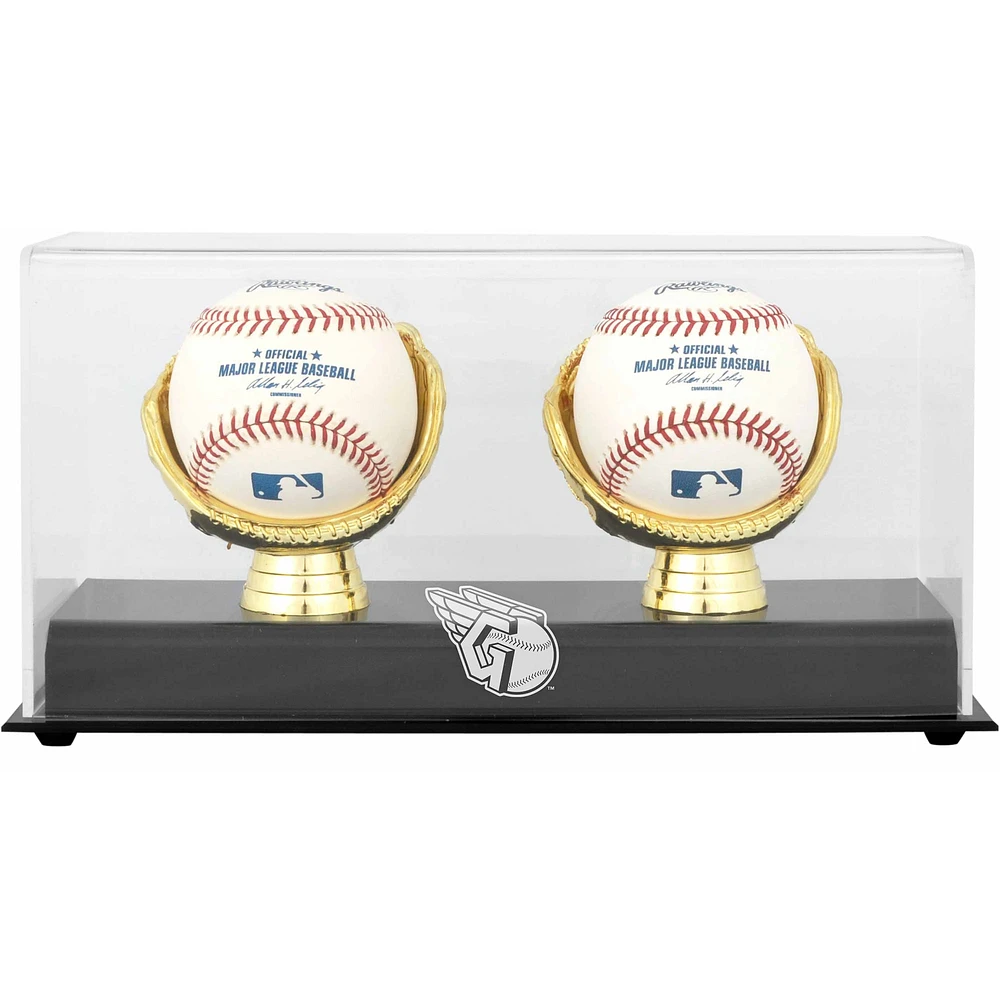 Vitrine de présentation du double logo de baseball des Cleveland Guardians Gold Glove