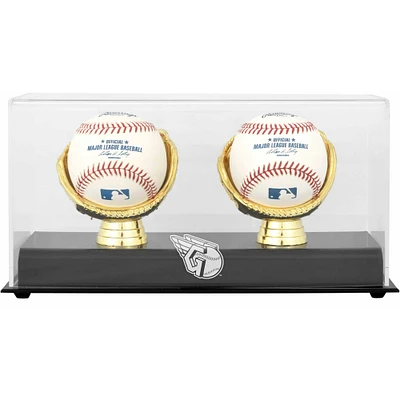 Vitrine de présentation du double logo de baseball des Cleveland Guardians Gold Glove