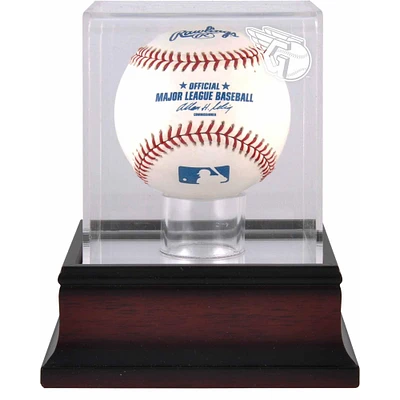 Vitrine de présentation du logo de baseball des Cleveland Guardians en acajou