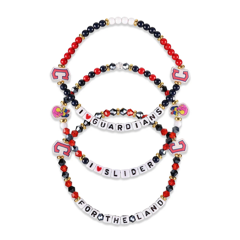 FOCO Cleveland Guardians 3-Pack Friendship Bracelet Set