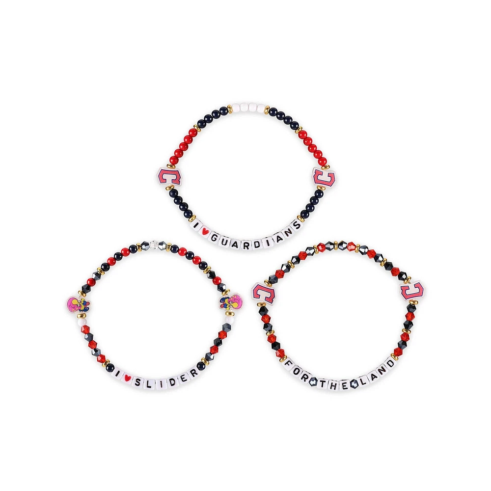 FOCO Cleveland Guardians 3-Pack Friendship Bracelet Set