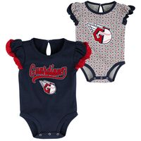 Girls Newborn Navy/Heathered Gray Cleveland Guardians Scream & Shout Two-Pack Bodysuit Set