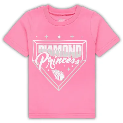 T-shirt rose Cleveland Guardians Diamond Princess pour toute-petite fille