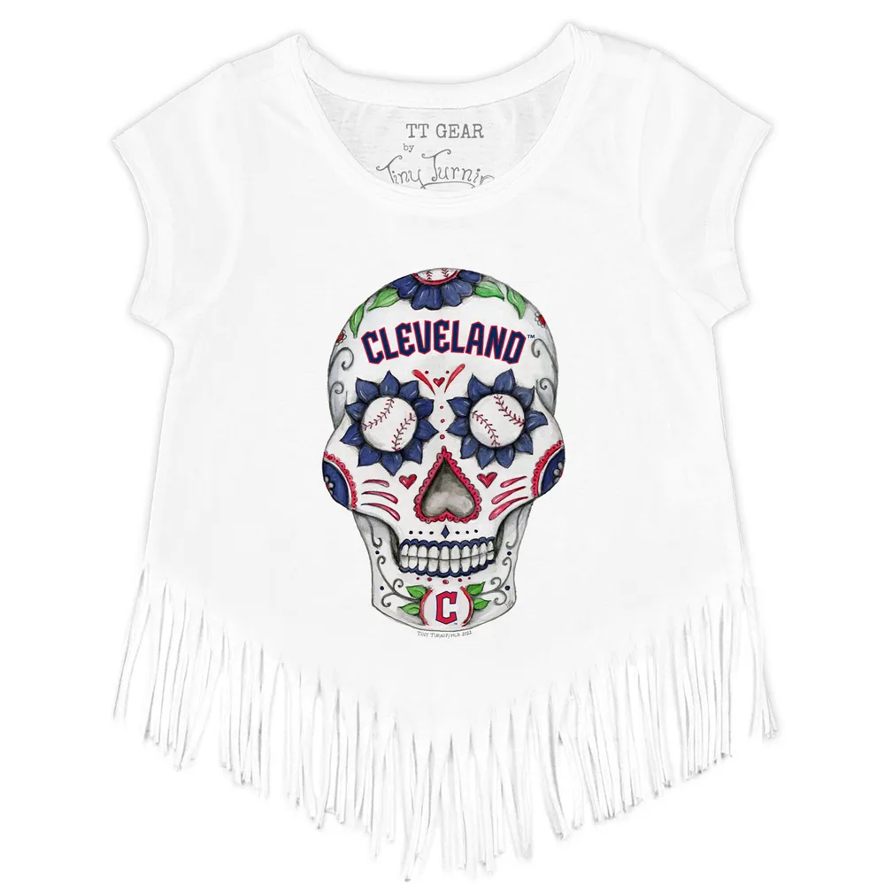 Lids Cleveland Guardians Tiny Turnip Women's Sugar Skull T-Shirt