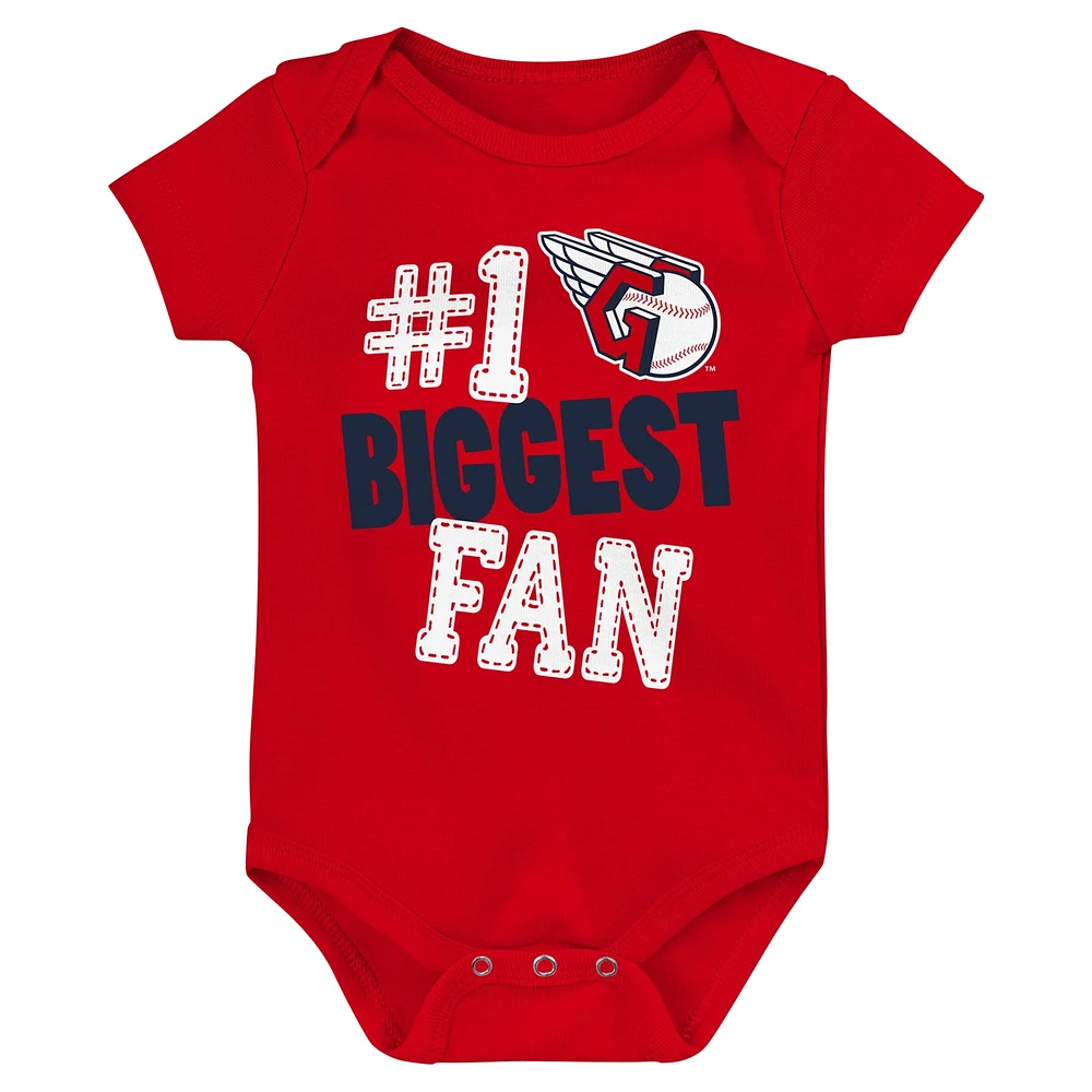 Ensemble de 3 bodys Fan Fanatics Cleveland Guardians Pennant pour bébé