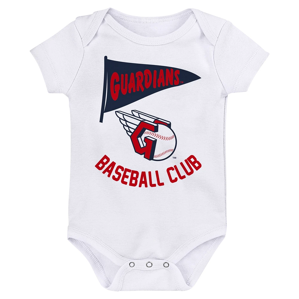 Infant Fanatics Cleveland Guardians Fan Pennant 3-Pack Bodysuit Set