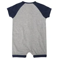 Infant  Heather Gray Cleveland Guardians Extra Base Hit Raglan Full-Snap Romper