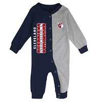 Infant Navy/Heather Gray Cleveland Guardians Halftime Sleeper