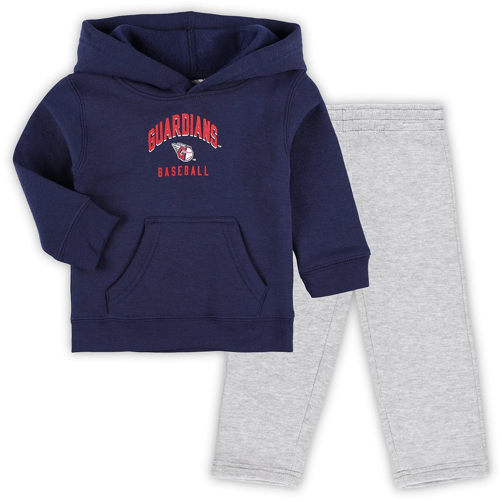 Ensemble avec sweat à capuche et pantalon Play by des Cleveland Guardians pour bébé, bleu marine/gris chiné