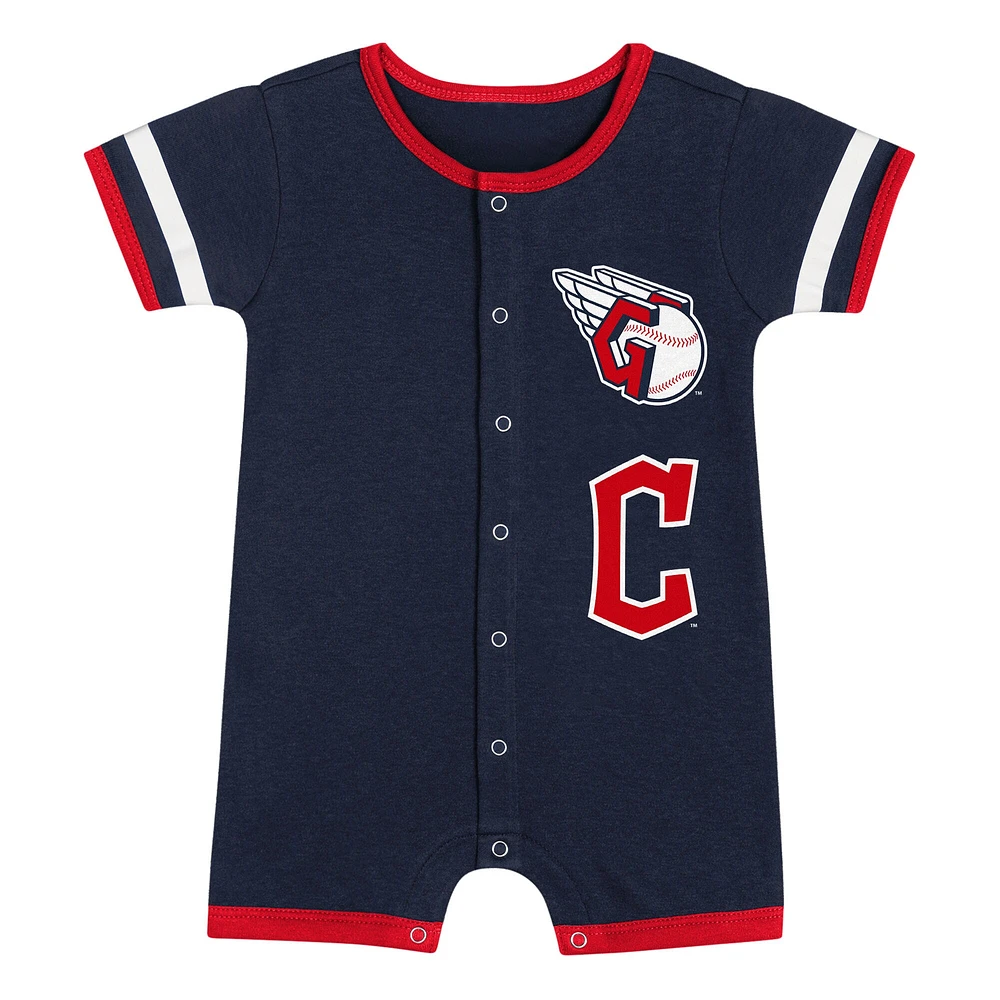 Ensemble 2 pièces pour bébé bleu marine Cleveland Guardians Double Hit