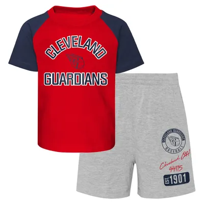 Outerstuff Toddler Red/Heather Gray Atlanta Braves Two-Piece Groundout  Baller Raglan T-Shirt & Shorts Set