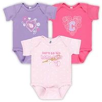 Infant Soft as a Grape Cleveland Guardians 3-Pack Bodysuit Set