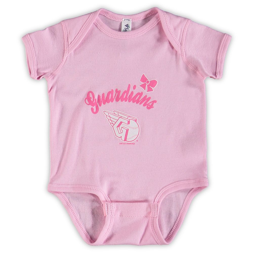 Infant Soft as a Grape Pink/Purple Cleveland Guardians 3-Pack Rookie Bodysuit Set