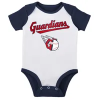 Ensemble de deux body Little Slugger blanc/gris chiné Cleveland Guardians pour bébé