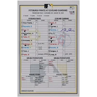 Jose Ramirez Cleveland Guardians Autographed Game-Used Lineup Card vs. Pittsburgh Pirates on August 30, 2024