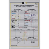 Jose Ramirez Cleveland Guardians Autographed Game-Used Lineup Card vs. Pittsburgh Pirates on September 1, 2024