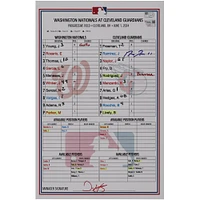 Jose Ramirez Cleveland Guardians Autographed Game-Used Lineup Card vs. Washington Nationals on June 1, 2024