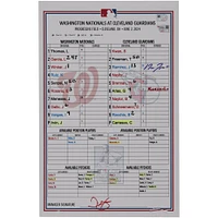 Jose Ramirez Cleveland Guardians Autographed Game-Used Lineup Card vs. Washington Nationals on June 2, 2024