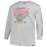 Men's '47  Gray Cleveland Guardians Big & Tall Distressed Franklin Long Sleeve T-Shirt