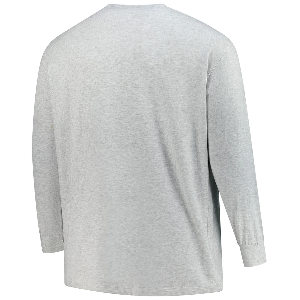Men's '47  Gray Cleveland Guardians Big & Tall Distressed Franklin Long Sleeve T-Shirt