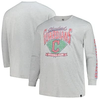 Men's '47  Gray Cleveland Guardians Big & Tall Distressed Franklin Long Sleeve T-Shirt