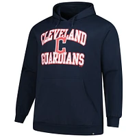 Men's '47  Navy Cleveland Guardians Big & Tall Velocity Fleece Pullover Hoodie