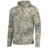 Men's Levelwear  Tan Cleveland Guardians Insignia Lightweight Long Sleeve Hooded T-Shirt