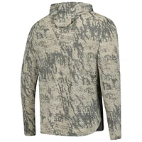Men's Levelwear  Tan Cleveland Guardians Insignia Lightweight Long Sleeve Hooded T-Shirt