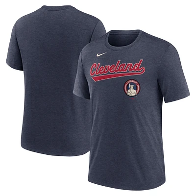 Men's Nike  Heather Navy Cleveland Guardians 2025 City Connect Performance Tri-Blend T-Shirt