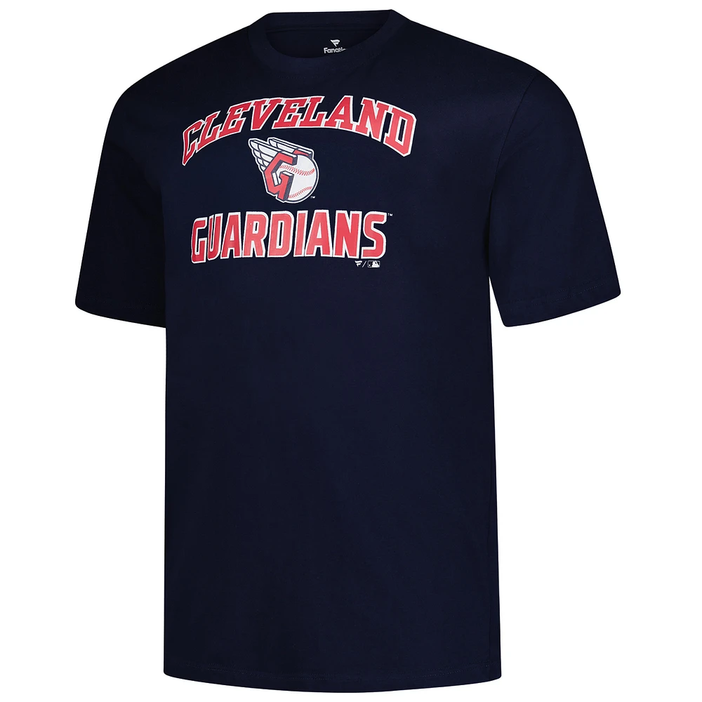 Men's Profile  Navy Cleveland Guardians Big & Tall Heart Soul T-Shirt