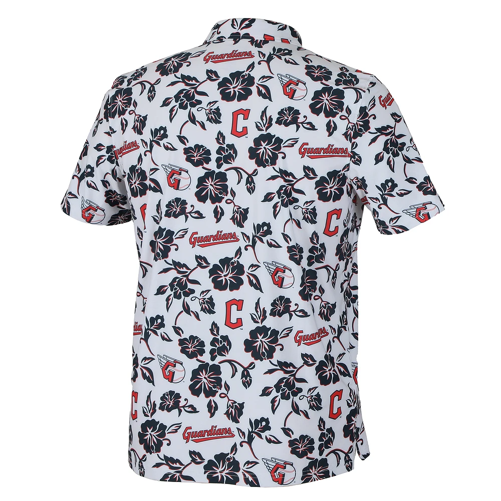 Men's Reyn Spooner  White Cleveland Guardians Pua Performance Polo