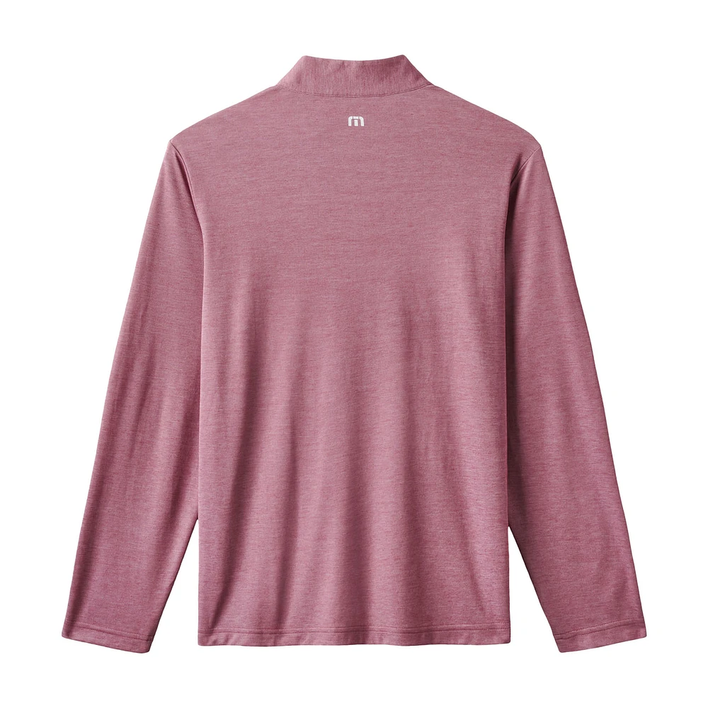 Men's TravisMathew  Red Cleveland Guardians Time to Tailgate Tri-Blend Quarter-Zip Pullover