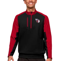 Men's Antigua Black Cleveland Guardians Team Quarter-Zip Pullover Top