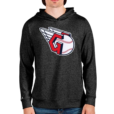 Sweat à capuche noir chiné Antigua pour homme Cleveland Guardians Team Absolute