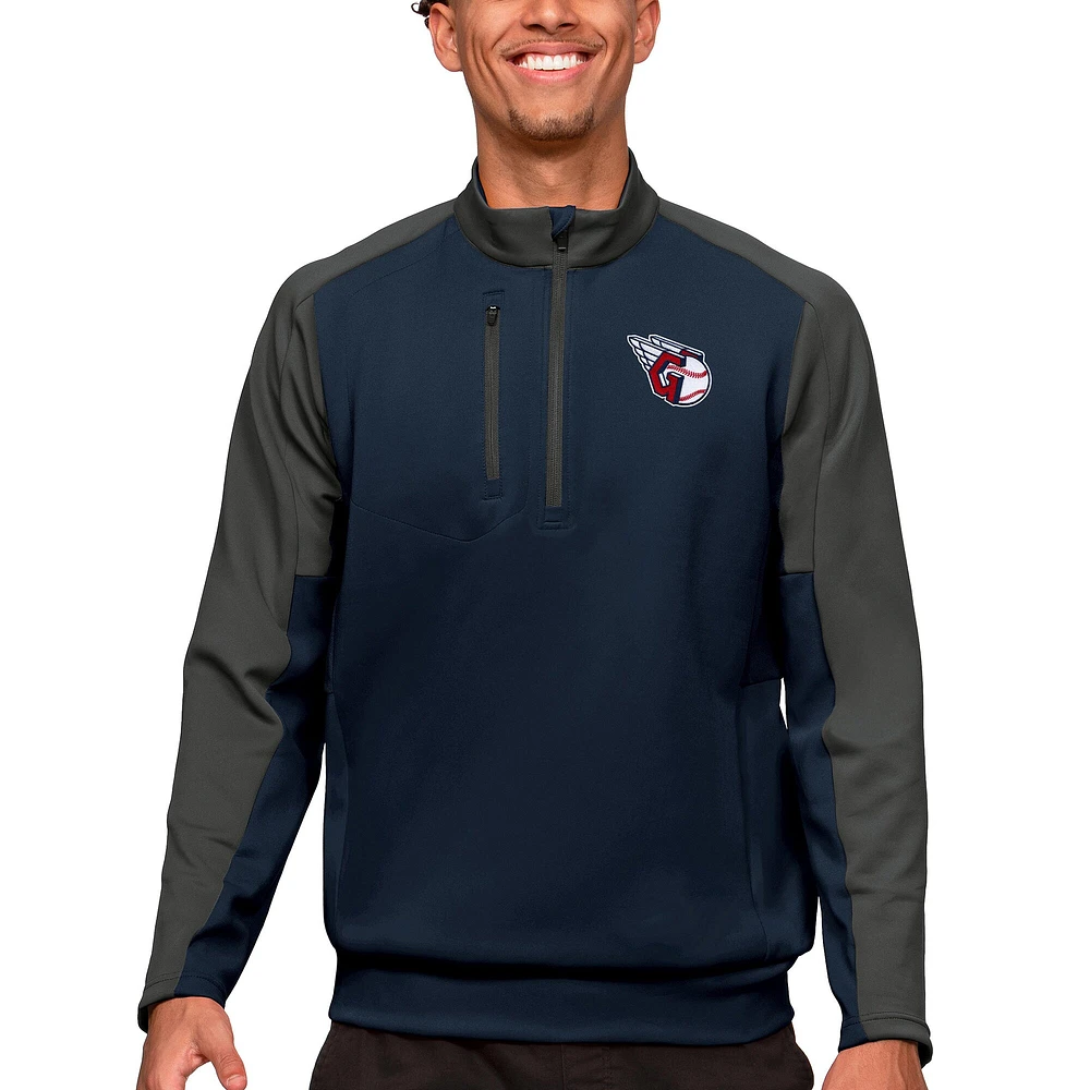 Men's Antigua Navy Cleveland Guardians Team Quarter-Zip Pullover Top