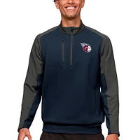 Men's Antigua Navy Cleveland Guardians Team Quarter-Zip Pullover Top