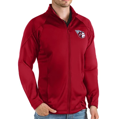 Veste de golf entièrement zippée Cleveland Guardians Links Antigua Red pour homme