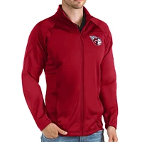 Veste de golf entièrement zippée Cleveland Guardians Links Antigua Red pour homme