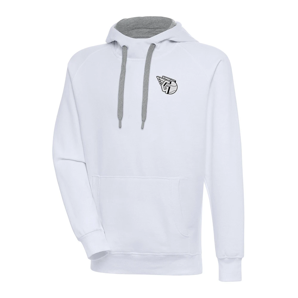 Sweat à capuche métallique blanc Antigua Cleveland Guardians Victory pour homme