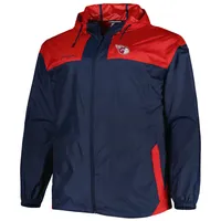 Men's Columbia Navy Cleveland Guardians Flash Forward Challenger Omni-Shade Full-Zip Windbreaker