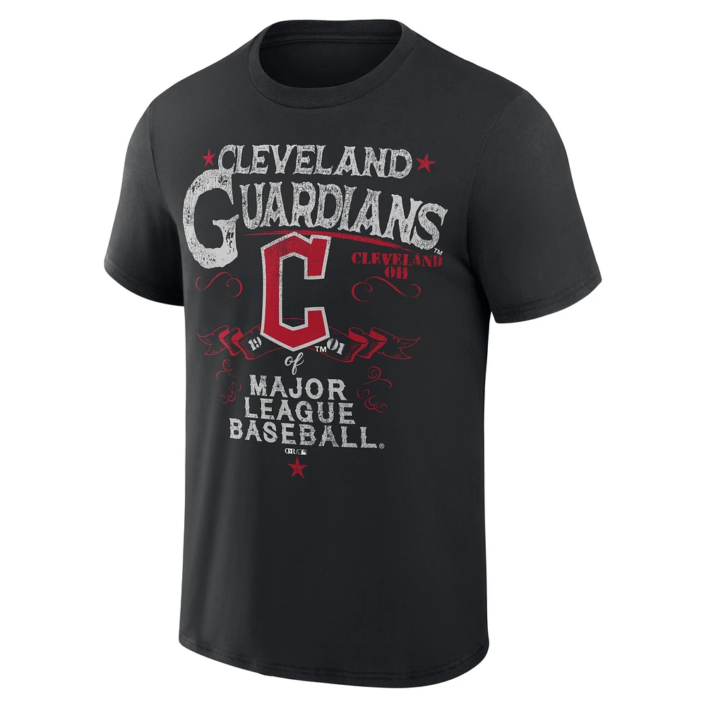 Collection Darius Rucker pour homme par Fanatics T-shirt noir Cleveland Guardians Beach Splatter