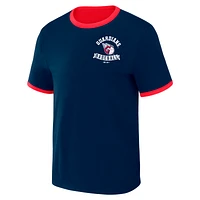 Collection Darius Rucker pour homme par Fanatics T-shirt réversible à sonnerie bidirectionnelle bleu marine/rouge Cleveland Guardians