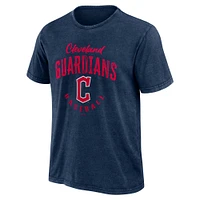 T-shirt délavé pour homme de la collection Darius Rucker Fanatics, bleu marine, Cleveland Guardians, Cooperstown