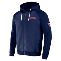 Collection Darius Rucker pour homme par Fanatics Navy Cleveland Guardians Raglan Full-Zip Hoodie