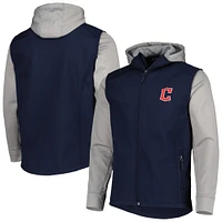 Men's Dunbrooke Navy/Heather Gray Cleveland Guardians Alpha Full-Zip Jacket