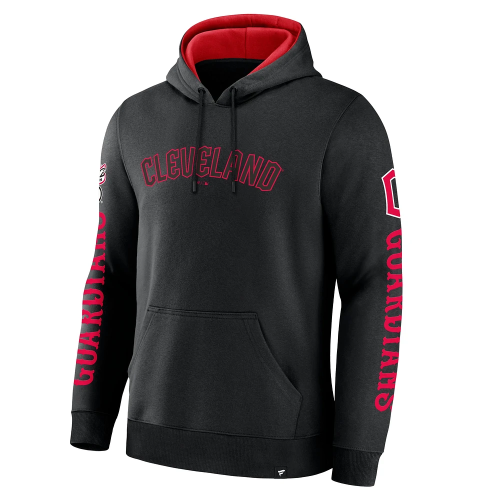 Men's Fanatics  Black Cleveland Guardians Big City Legacy Fleece Pullover Hoodie