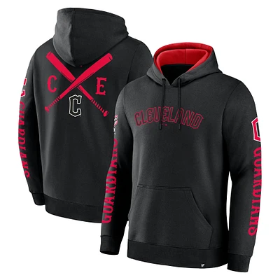 Men's Fanatics  Black Cleveland Guardians Big City Legacy Fleece Pullover Hoodie