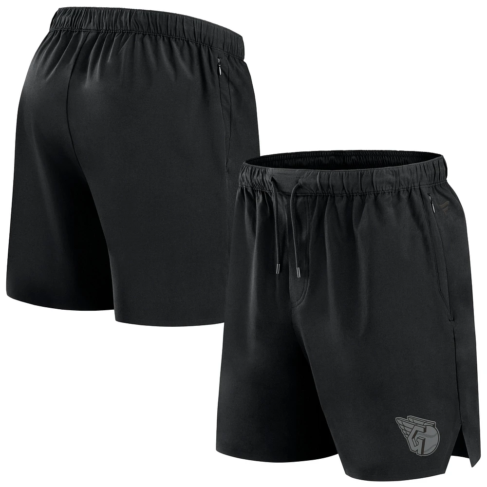 Short tissé noir Cleveland Guardians Front Office Fanatics pour hommes