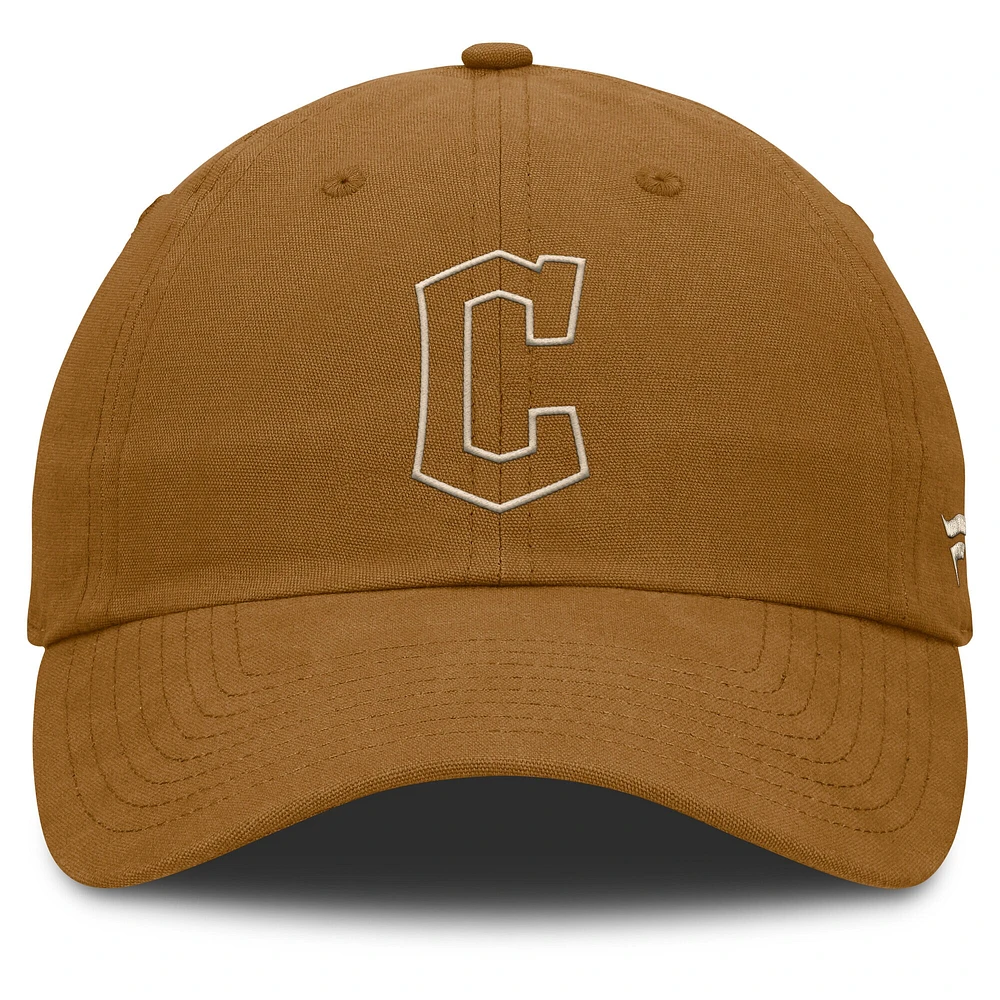 Casquette ajustable marron Cleveland Guardians Act Natural Chopper pour hommes Fanatics